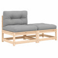 Modulares Gartensofa mit Kissen und Hocker, Entspannungs-Loungesessel ohne Armlehnen