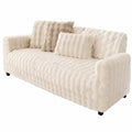 Luxuriöse Plüsch-Sofabezug für Ecksofa L/U-Form, Kratzschutz für Hunde und Katzen, Weiß 70x150cm