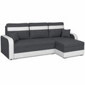 Moderne L-Form Schlafsofa mit Bettkasten und Bonellfederkern in Grau-Weiß
