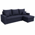 Komfortables Ecksofa mit Bettfunktion in Marineblau