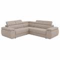 Ecksofa Dantino mit Bettfunktion und Stauraum – 5-Sitzige Schlafcouch in L-Form mit robustem Bezug – Modernes Design, 318x255x79/95 cm, Stoff Basic Beige