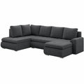 Mebligo Ecksofa FORESTA mit Bettkasten und Schlaffunktion, 300x89x200 cm, Dunkelgrau, Ottomane Links