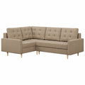 Mebligo Ecksofa mit Schlaffunktion und Stauraum, Ottomane links, Braun