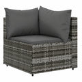 Modulares Garten-Ecksofa aus Stahl und Poly-Rattan mit Kissen - Grau
