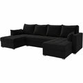 Ecksofa NAKO in U-Form mit Bettfunktion und Stauraum – Schwarz, Kronos 07