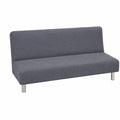 Jaotto Elastischer Sofabezug für armloses Sofa 2/3-Sitzer, Wasserabweisend und Waschbar, Jacquard-Stretchbezug für Klappcouch, Grau