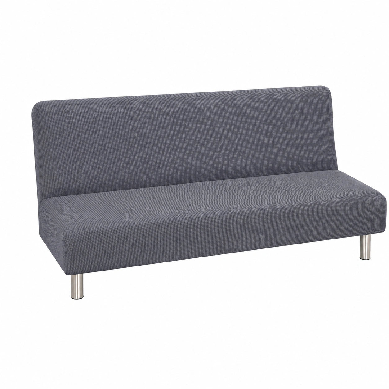 Jaotto Elastischer Sofabezug für armloses Sofa 2/3-Sitzer, Wasserabweisend und Waschbar, Jacquard-Stretchbezug für Klappcouch, Grau