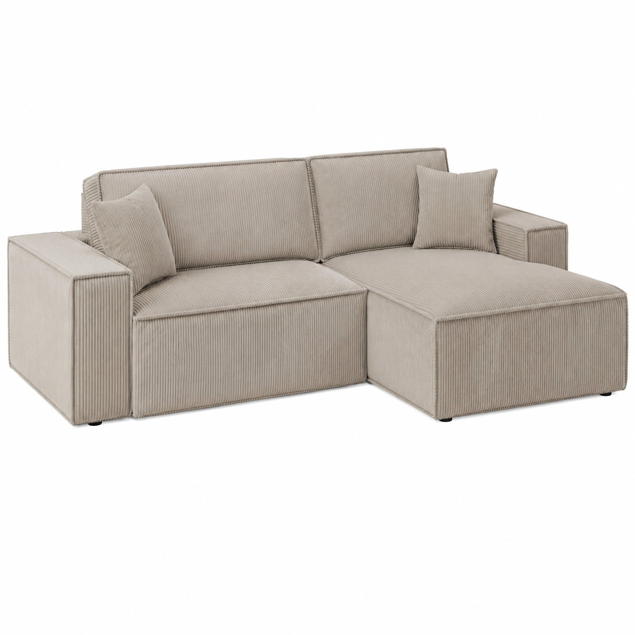 Selsey Ecksofa mit Bettfunktion und Stauraum, Beige, Pflegeleicht