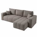 GREKPOL Ecksofa mit Bettkasten und Schlaffunktion, 3-Sitzer, Dunkelgrau, 145x248 cm