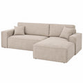 Kaiser Möbel Ecksofa mit Schlaf- und Stauraumfunktion, Designer L-Form, Neve Beige