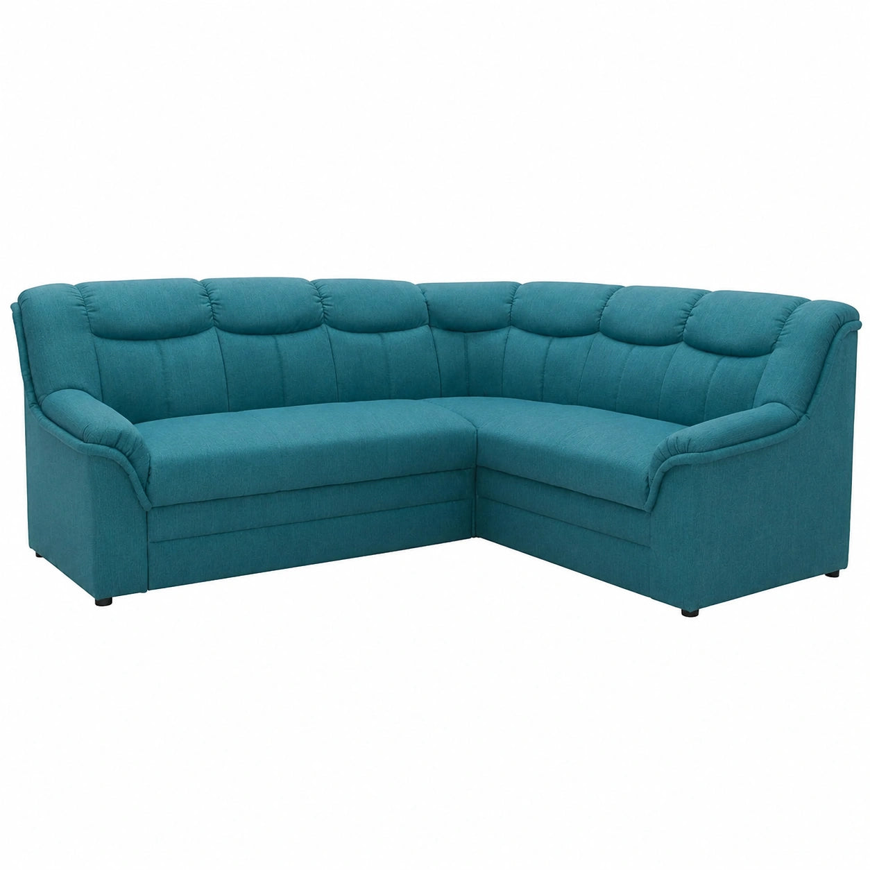 DOMO. Ecksofa Berlin mit Federkern, Zeitloses Design, L-Form, 3-Sitzer, Petrol, 205 x 250 x 89 cm
