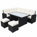 Ragnarök PolyRattan Ecklounge - Premium Gartenmöbel Essgruppe aus Aluminium in Schwarz mit 8 Jahren Garantie - Deutsche Qualitätsproduktion seit 1928