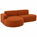 Kaiser Möbel Ecksofa L-Form mit Ottomane, 3-Sitzer Wohnlandschaft im Corddesign, Bequemes Polstersofa für Wohnzimmer, Relaxcouch Modena Studio, Ziegelrot, Linksausrichtung