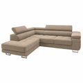 Glamouröses Ecksofa mit Schlaffunktion und Stauraum - Creme