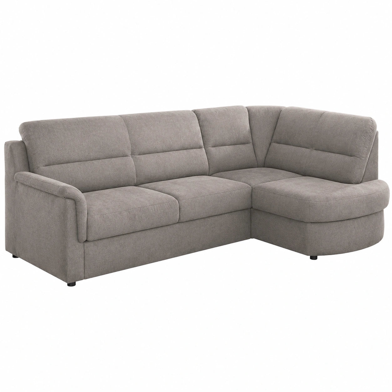 Cavadore Ecksofa Paris: Komfortables L-Sofa mit Federkern und Ottomane, Hellgrau, 243 x 87 x 155 cm