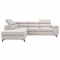 Modernes GRAINGOLD Ecksofa mit Schlaffunktion, L-Form, Samtstoff, 4-Sitzer, 255x190 cm, mit Bettkasten (Grau, Links)