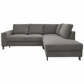 MIUFORM Lofty Lilly Ecksofa mit Schlaffunktion, 6-Sitzer, rechts, Klappsofa, 237x197x84cm, Hellgrau