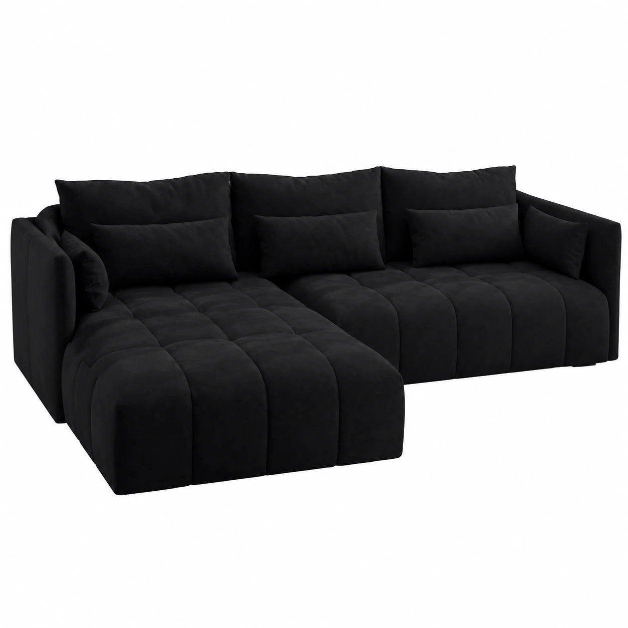 Schwarzes Ecksofa Cosmova mit Bettfunktion, 245 cm