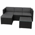 Modernes 5-teiliges Gartenmöbel-Set aus wetterfestem PE-Rattan, inkl. Sofas, Stuhl und Tisch
