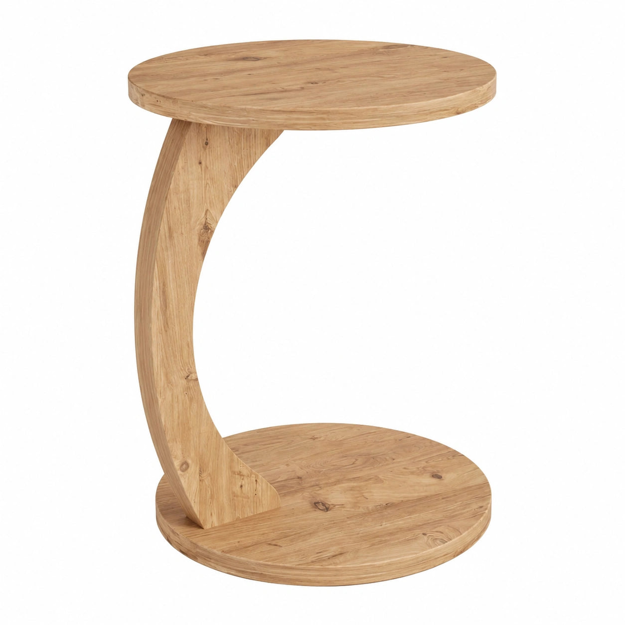 Sugodesign Rollbarer Couchtisch in Nussbaumoptik, Kleiner C-förmiger Sofatisch für Wohnzimmer