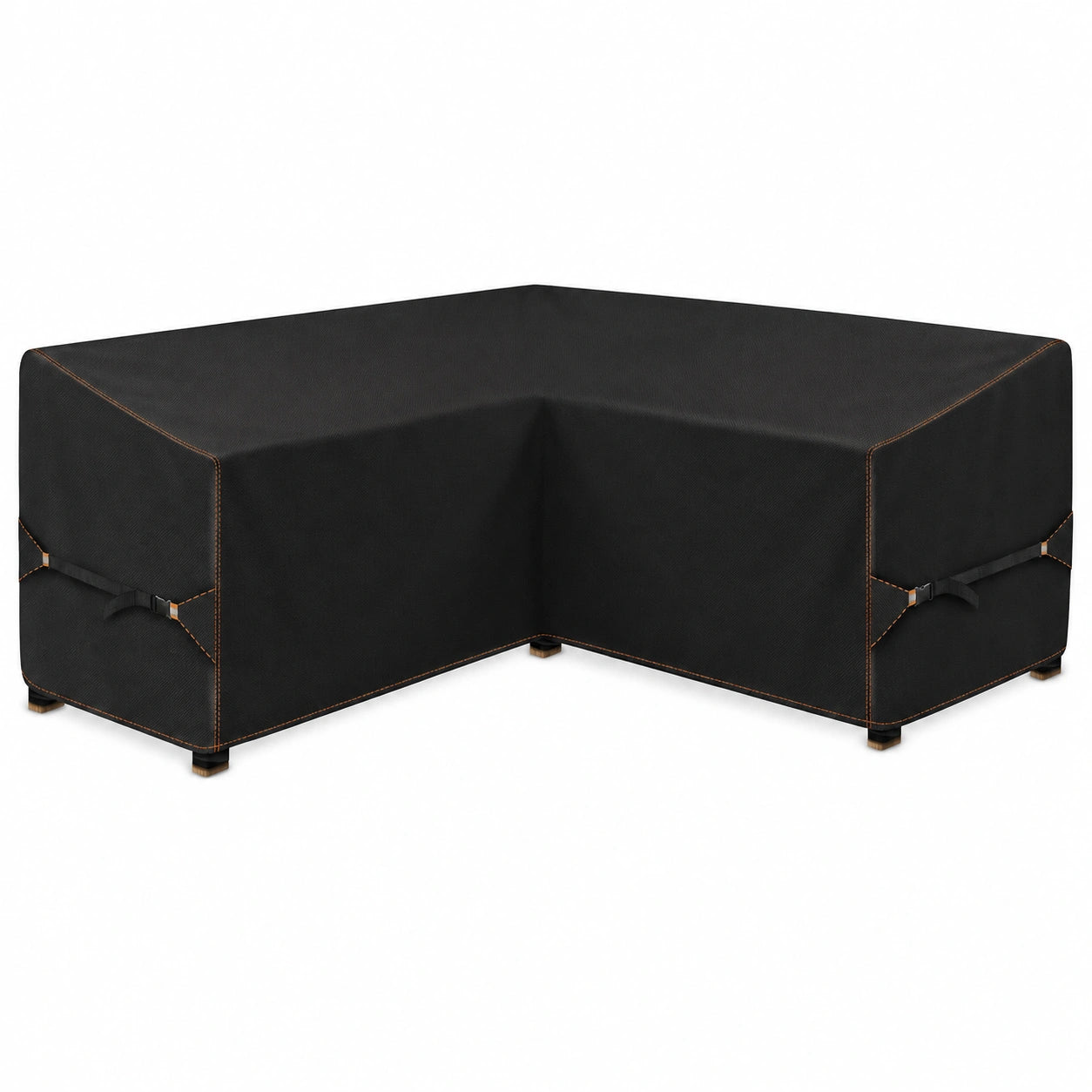 Enzeno L-förmige Gartenmöbelabdeckung, Wasserdichte Abdeckhaube für Outdoor-Ecksofa, Windfester Schutz für Gartensitzgruppe 255x255x87CM