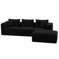 Modulares Ecksofa von Novilla - Modernes Design mit Smarts Coil®-Unterstützung, Kissen-Sofa für Wohnzimmer und mehr, Keine Montage nötig, 3-Sitzer mit Hocker