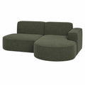 Modena Ecksofa mit Ottomane, Dreisitzer-Lounge-Set, Relaxcouch in Dunkelgrün für Wohnzimmer