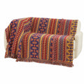 Boho Sofadecke mit Quasten, 180x230 cm, Baumwolle, zweiseitig, für 2-3 Sitzer Sofa, dekorativer Sofabezug