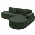 AVAWING Ecksofa, Montierungsfreies L-förmiges Sofa für Wohnzimmer, Moosgrün mit rechter Armlehne