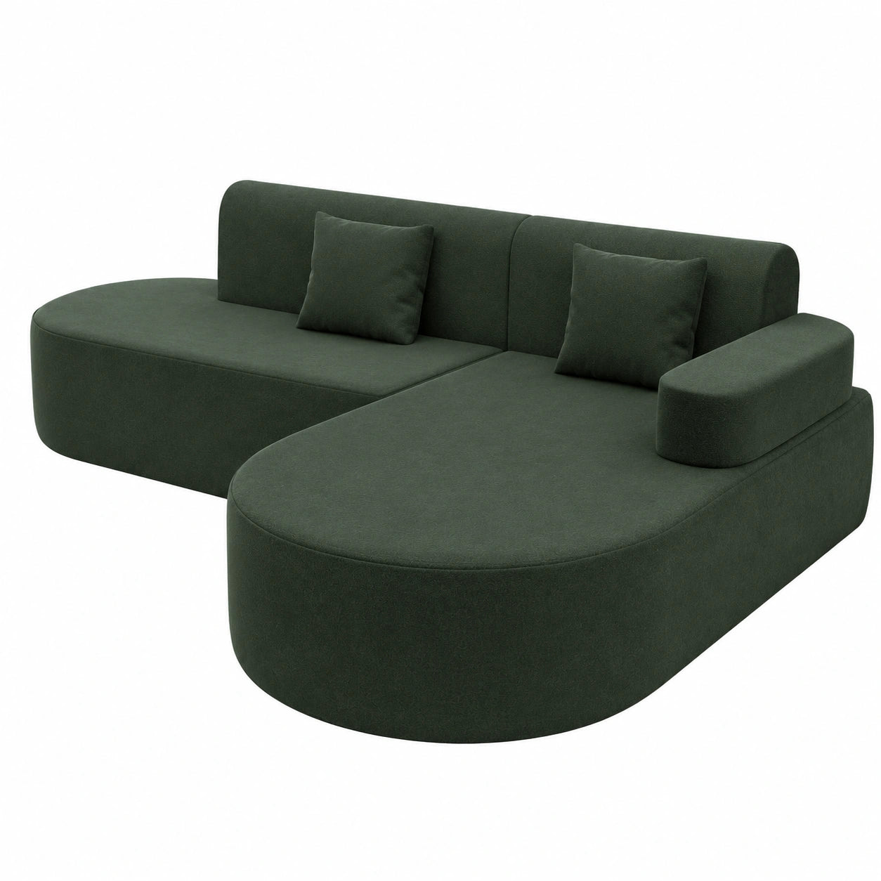 AVAWING Ecksofa, Montierungsfreies L-förmiges Sofa für Wohnzimmer, Moosgrün mit rechter Armlehne