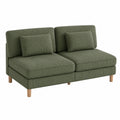 Vesgantti Modernes 3-Sitzer Sofa ohne Armlehnen, 166cm Breites Schlafsofa mit Kissen, Ideal für Wohnzimmer, Schlafzimmer und Büro, Werkzeuglose Montage