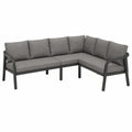Garten Lounge Set, 6-Sitzer, Ecksofa und Couchtisch, 240x183x83cm, grau