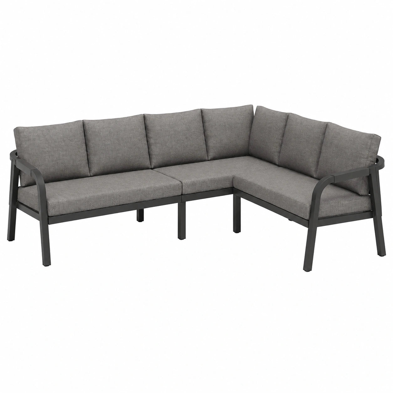 Garten Lounge Set, 6-Sitzer, Ecksofa und Couchtisch, 240x183x83cm, grau