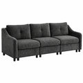 Komfortables JIEXI Ecksofa mit Schlaffunktion und Kordbezug, 251cm (Grau)